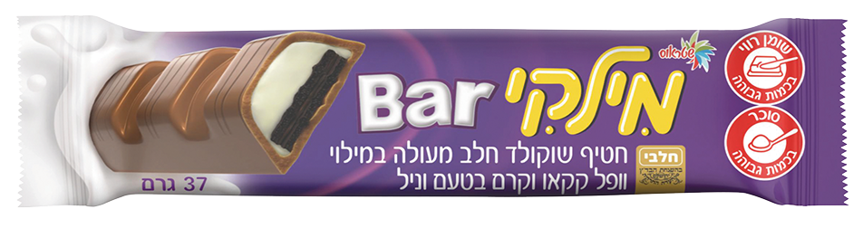 מילקי בר חטיף שוקולד חלב במילוי וופל קקאו